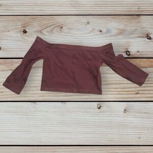 Trendy Off-Shoulder Brown Top